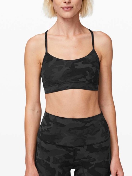 Other - LULULEMON Flow Y Camo Scoop Neck Sports Bra - Gray Green Size 8